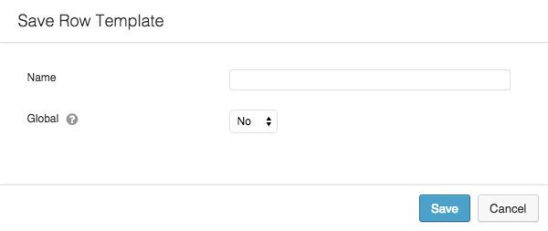 Row and Module Template Settings