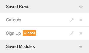 The New Saved Rows and Modules Sections