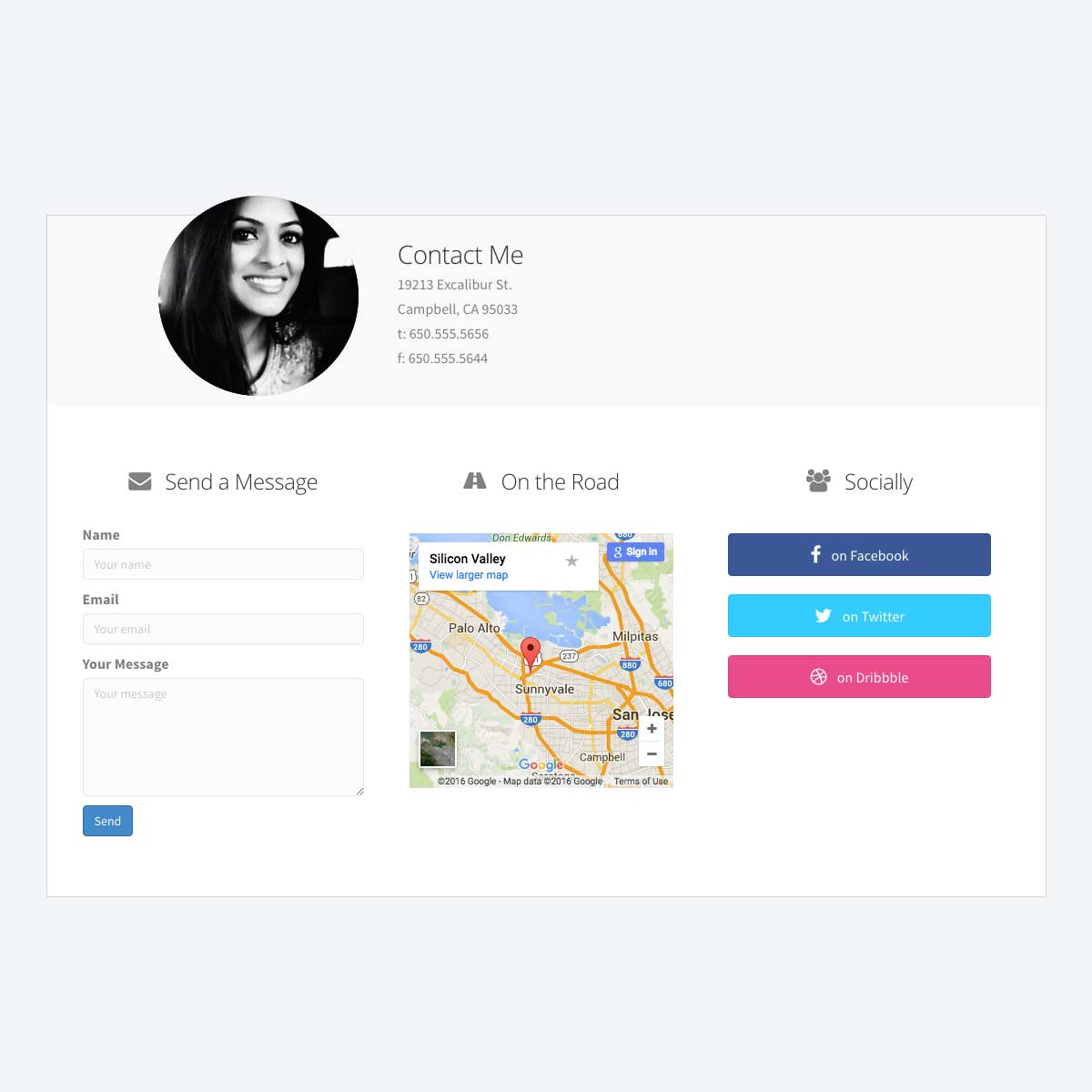 personal contact page template beaver builder