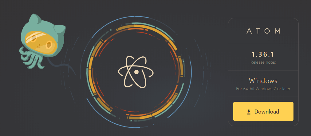 The Atom homepage.