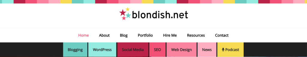 The Blondish.net header.