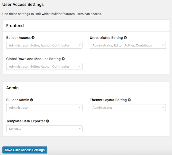 Beaver Builder User Access Controls