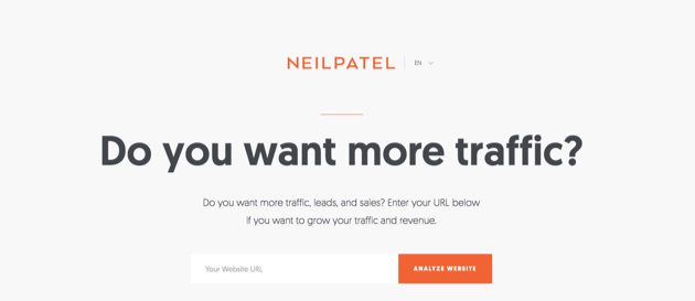 Neil Patel's homepage.