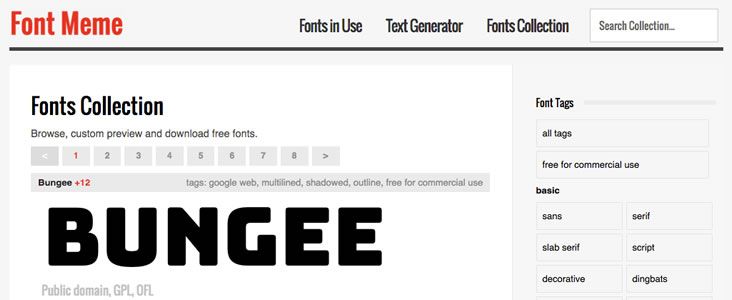 Font Meme offers free website fonts