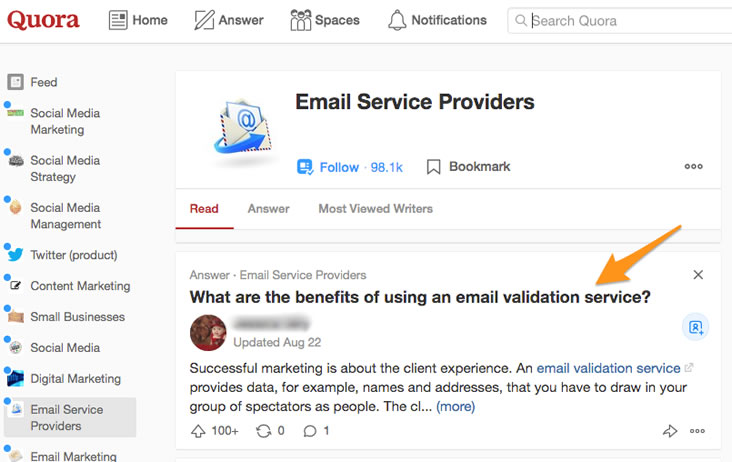 Use Quora.com to research frequently asked questions