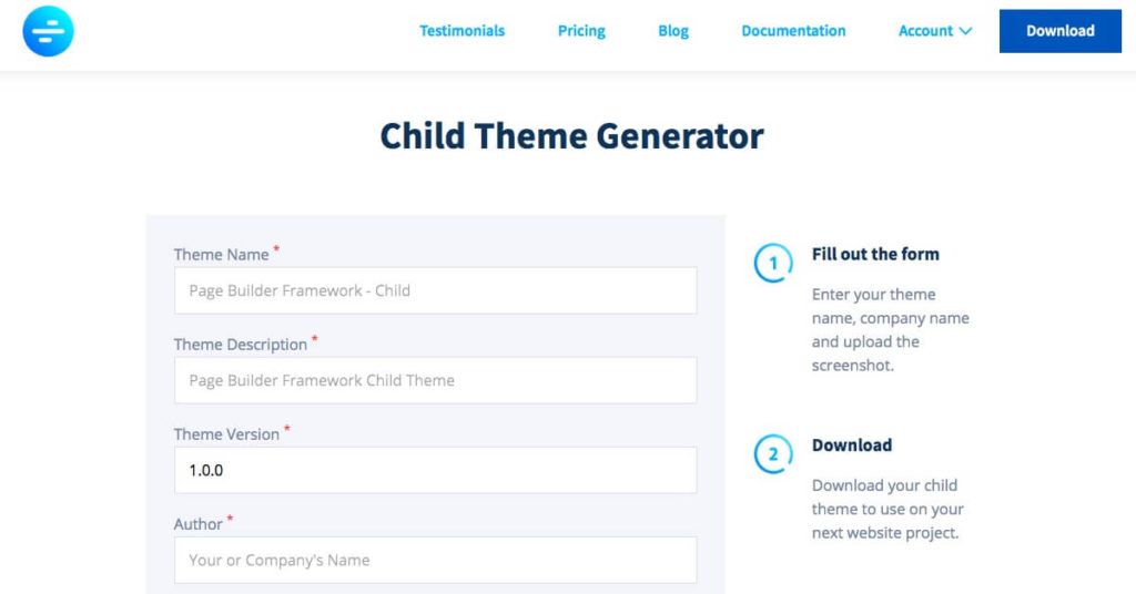 The Child Theme Generator. 