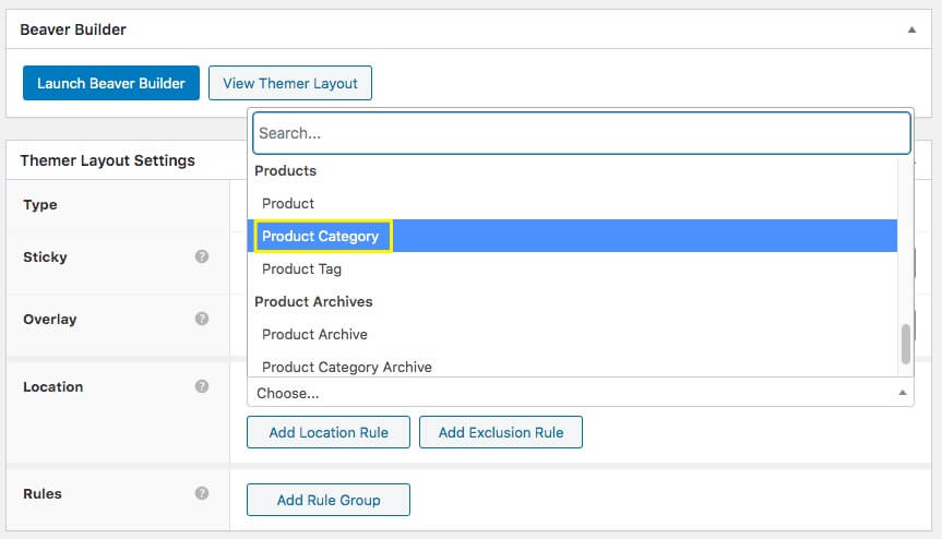 Selecting a location for applying a custom layout.