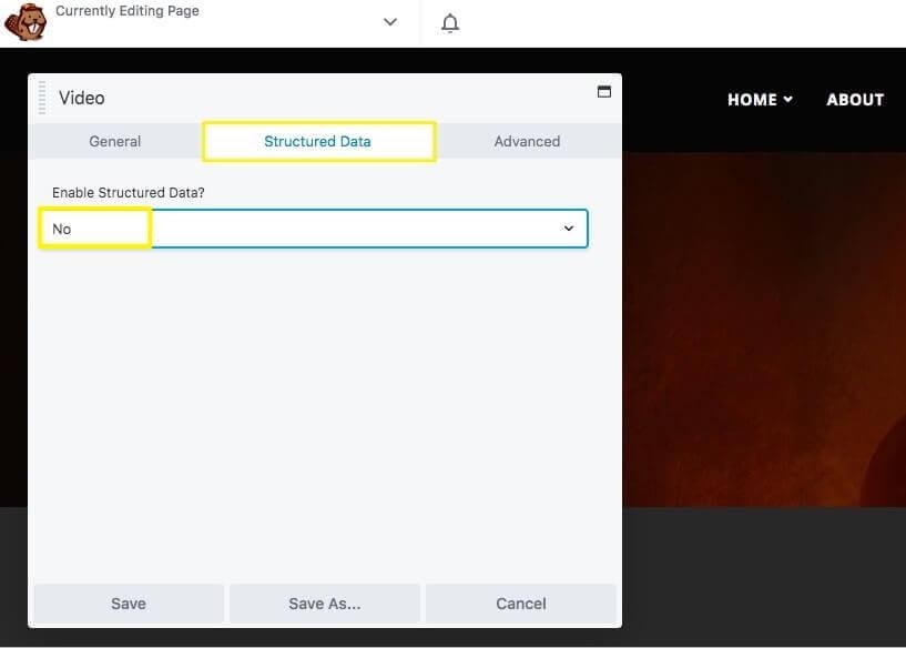 The Structured Data setting for the Beaver Builder video module