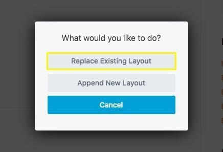 Replace Existing Layout