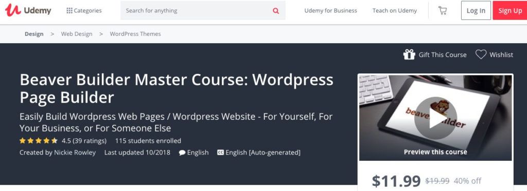 Udemy's Beaver Builder Master Course