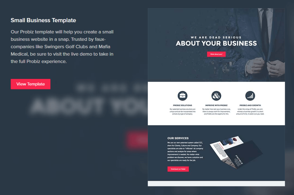 A Beaver Builder landing page template.