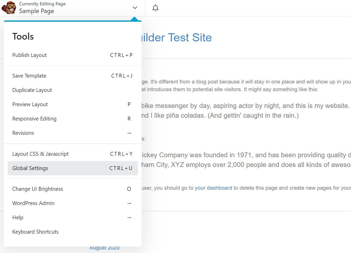 Adding custom global JavaScript in Beaver Builder.