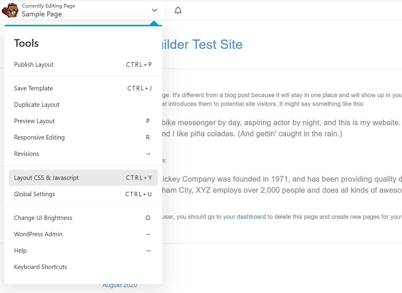 Adding custom JavaScript to a post in Beaver Builder.