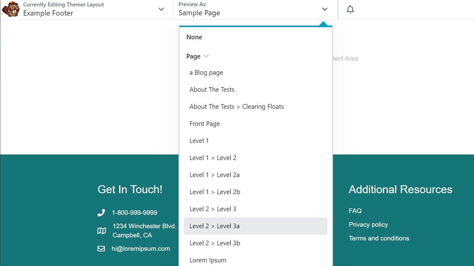Beaver Themer lets you preview your custom footer on any page on your site.