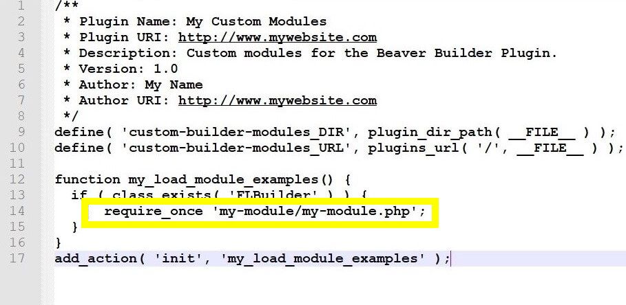 Adding your custom module to the plugin you created.