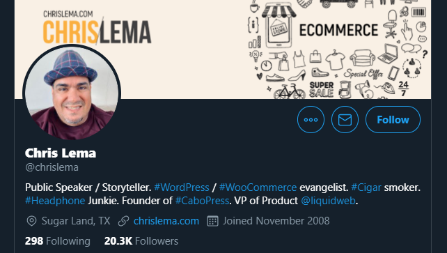 Chris Lema's Twitter profile