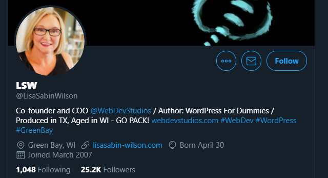 Lisa Sabin Wilson's Twitter Profile