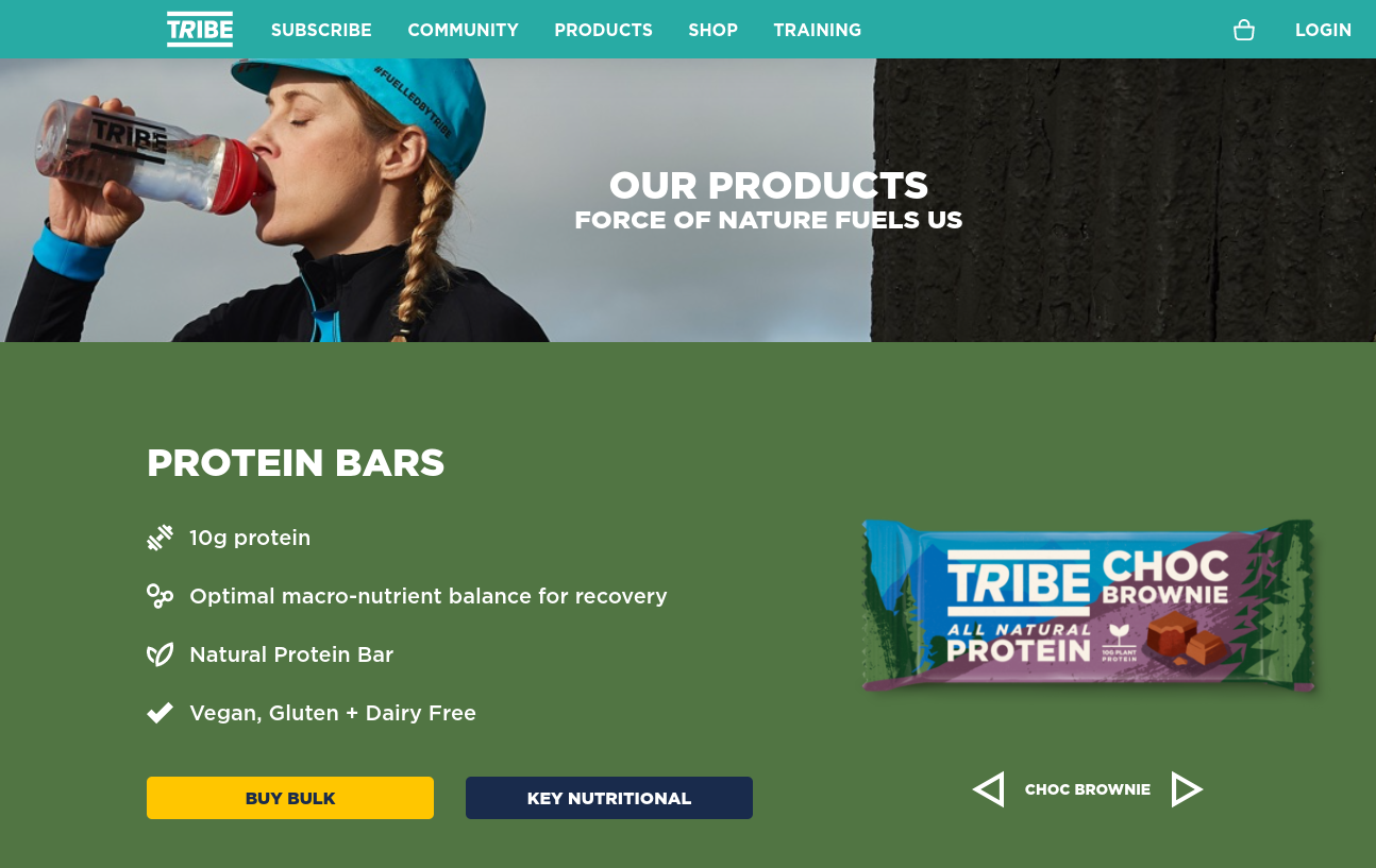 An example of a short-form sales page on the Tribe website.