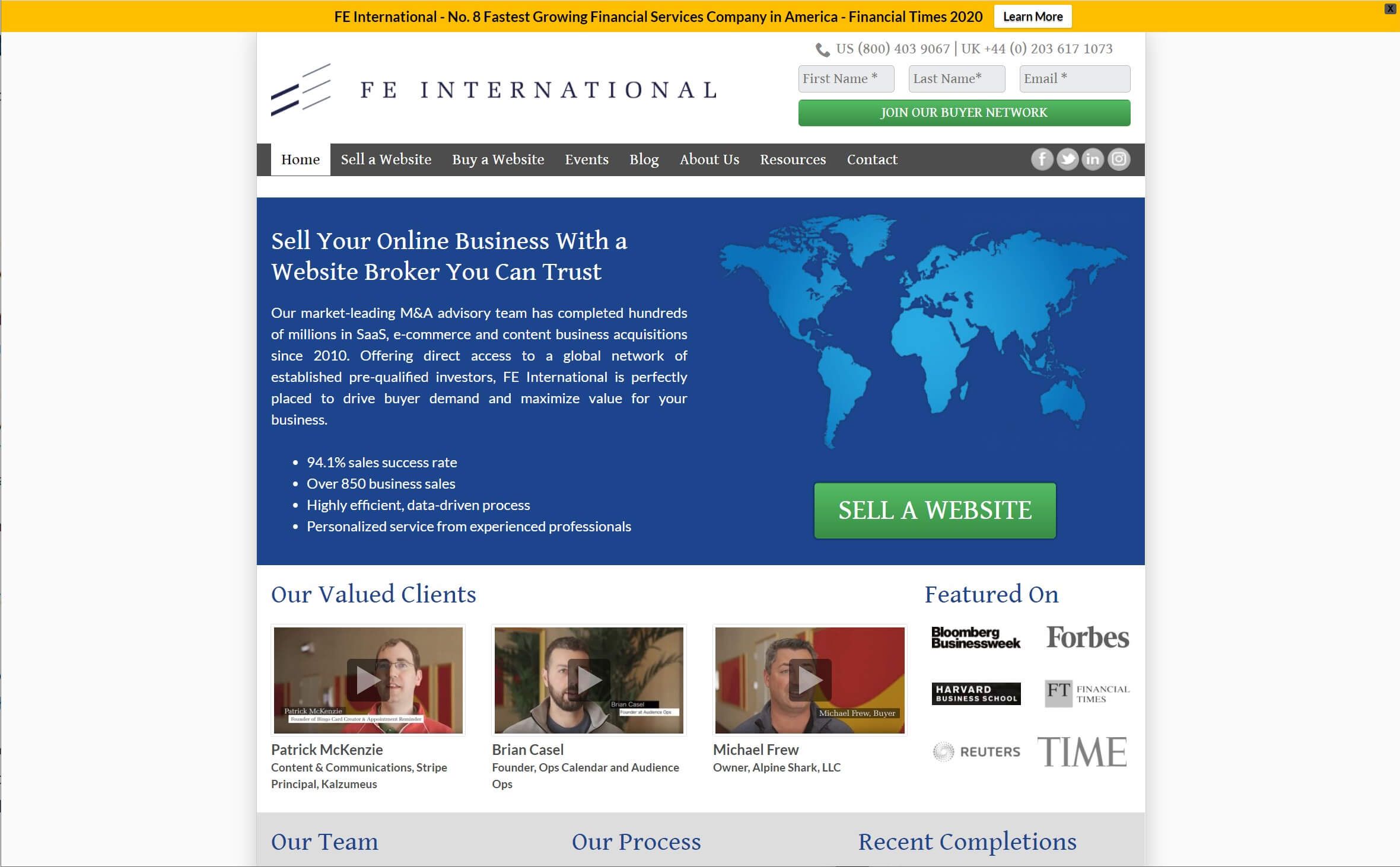 The FE International marketplace for selling blogs and online businesses.