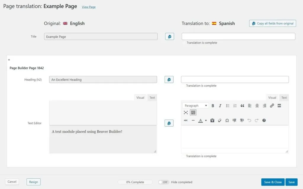 Page Translation Example