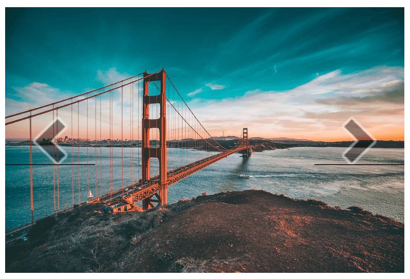 The Golden Gate Bridge on a Slideshow module.