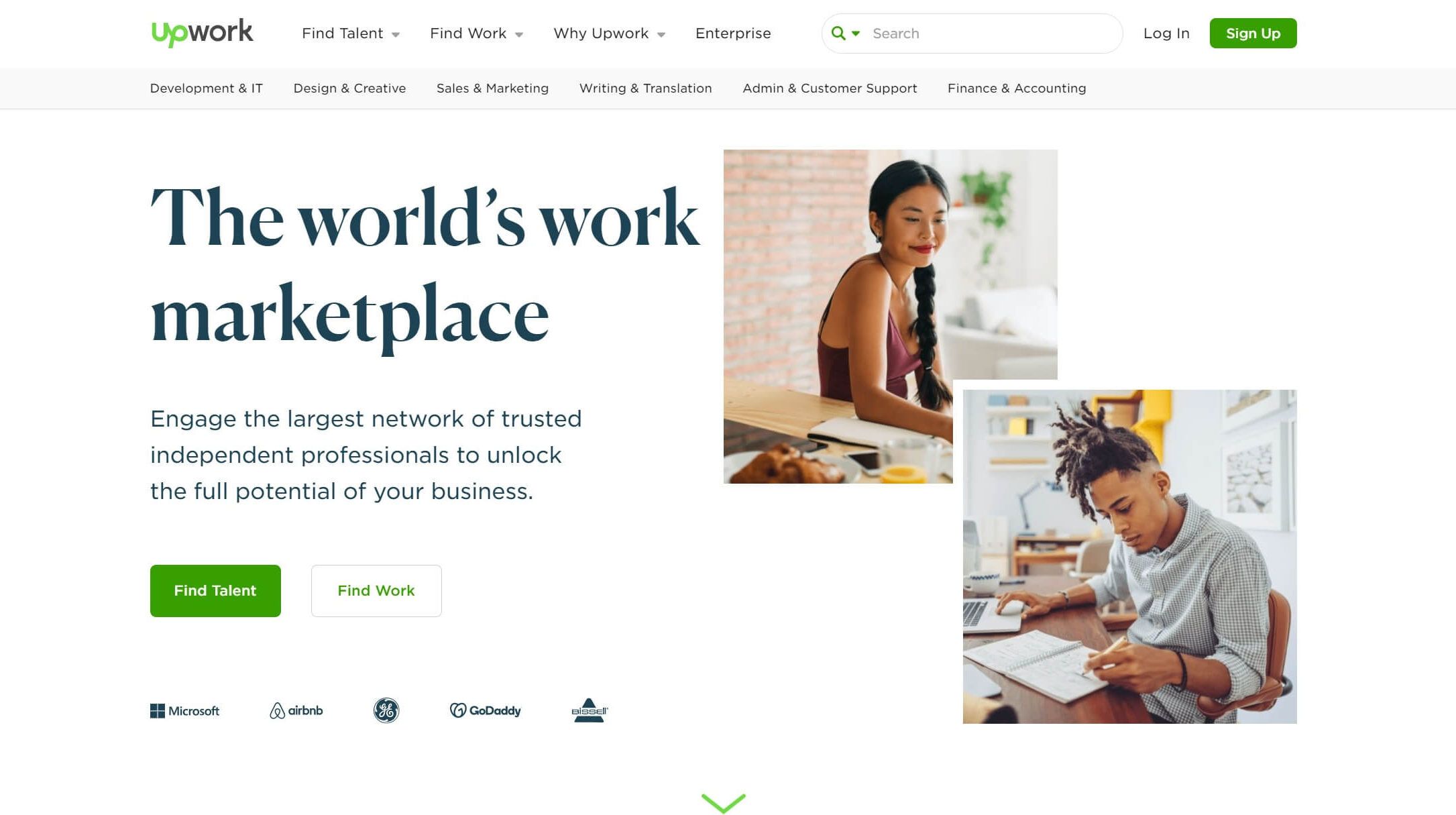 The Upwork freelance marketplace.