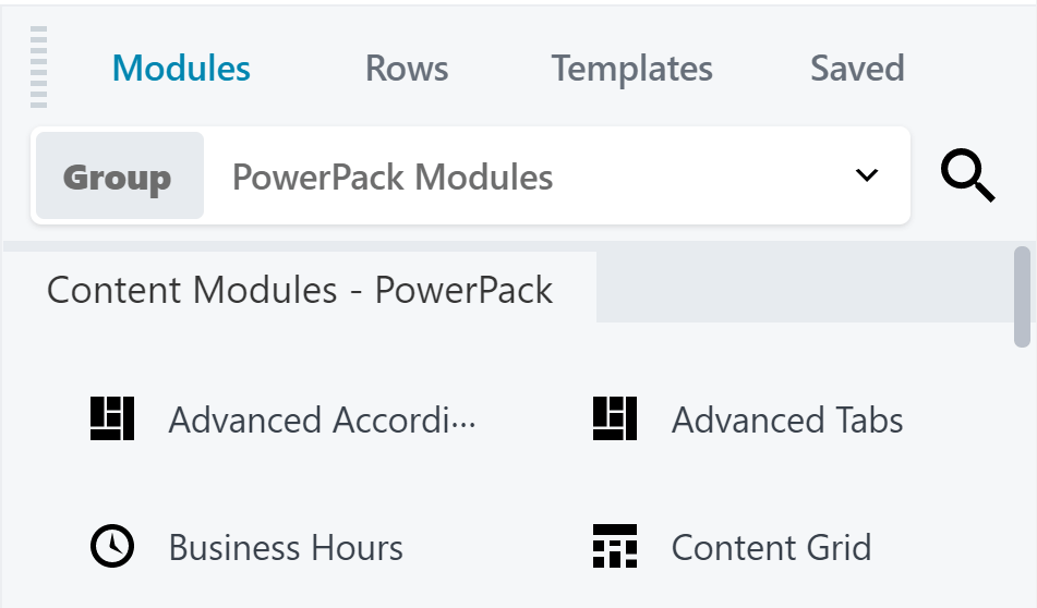 A small selection of the various PowerPack modules available to users.