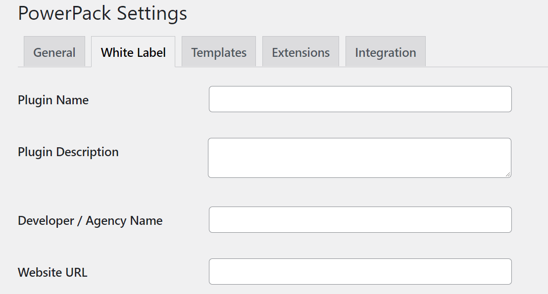 A few of the potential PowerPack white label settings.