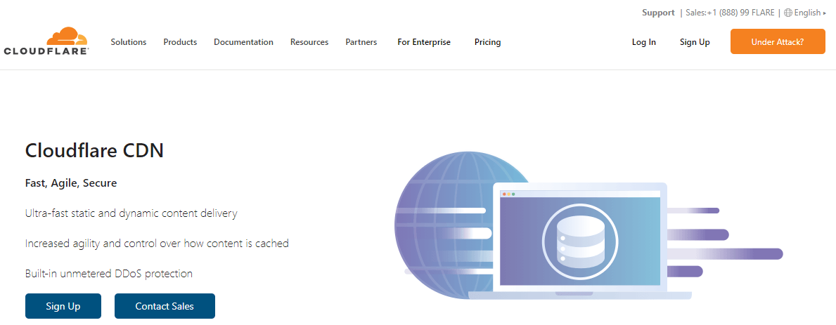 The Cloudflare CDN homepage.