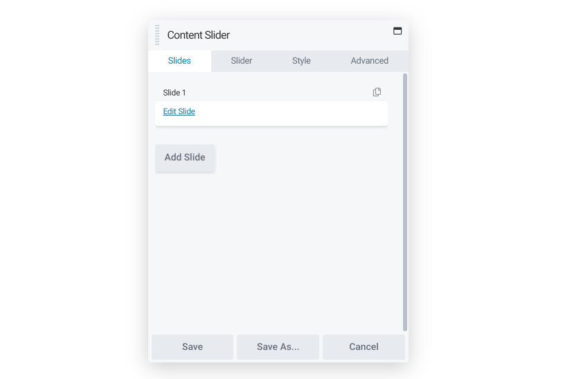 The Beaver Builder content slider module.