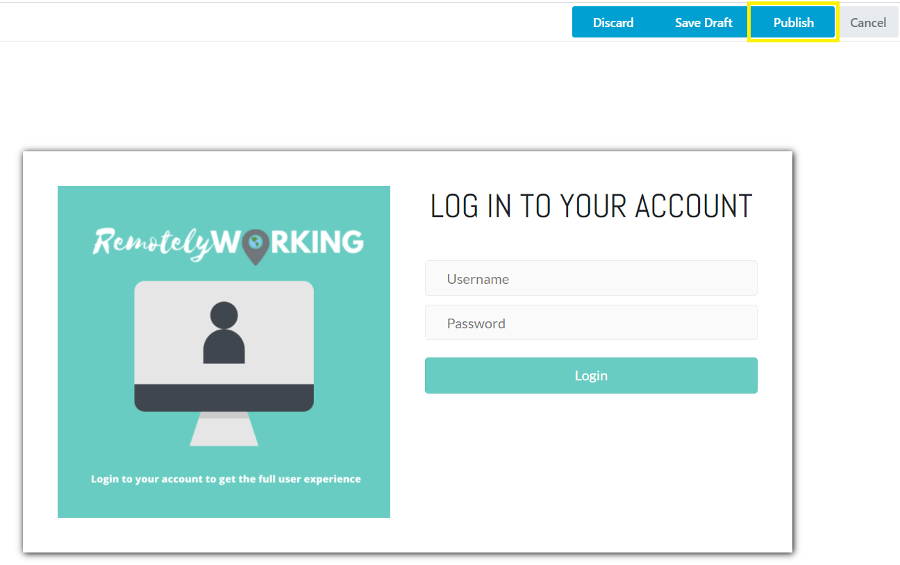 Publishing your new custom login page