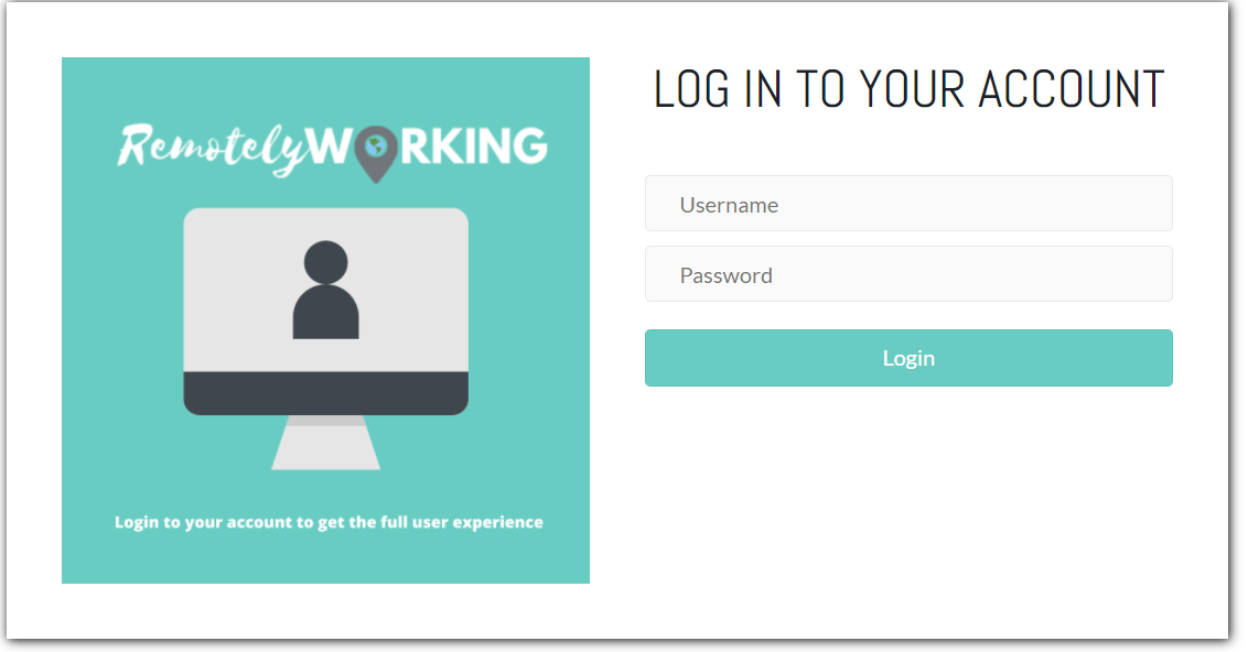 Image of finished custom WordPress login page