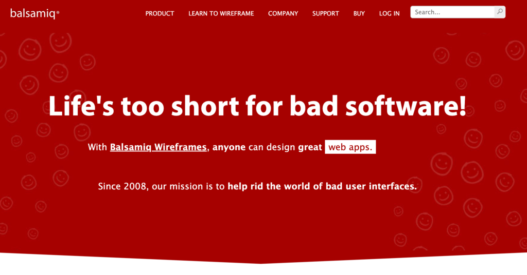 The Balsamiq homepage.