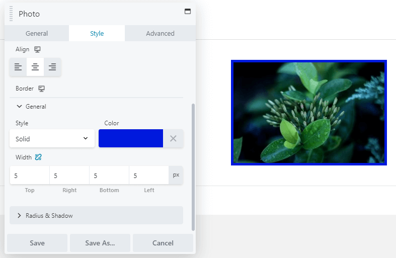 Changing the width and style of a border.