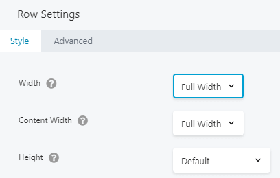 Setting a row to full-width in Beaver Builder.
