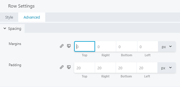 Adjusting row margins in Beaver Builder.