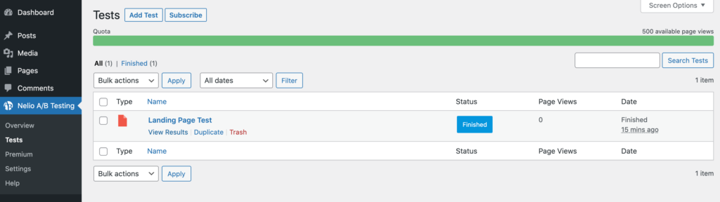 How to view the results of your A/B test. 