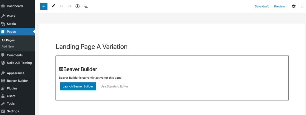 Performing A/B Testing, with Beaver Builder and Nelio.