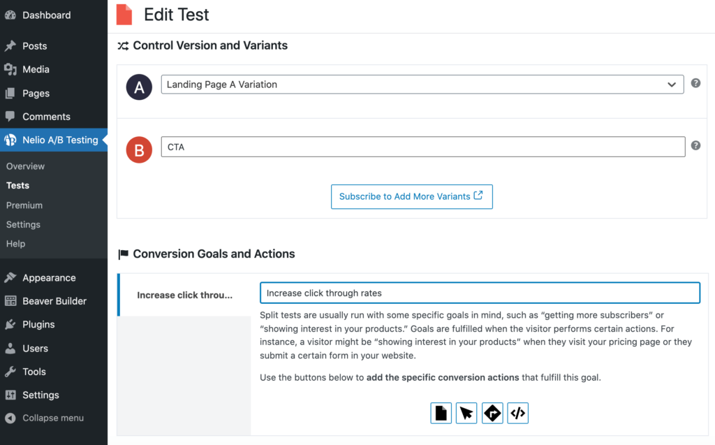 The Nelio A/B testing plugin.