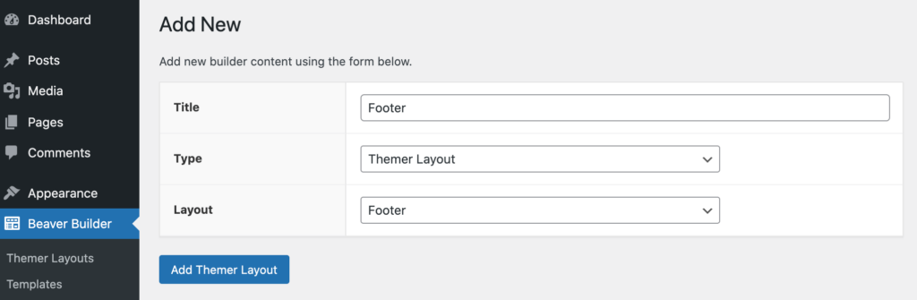 Themer Layout's footer template.
