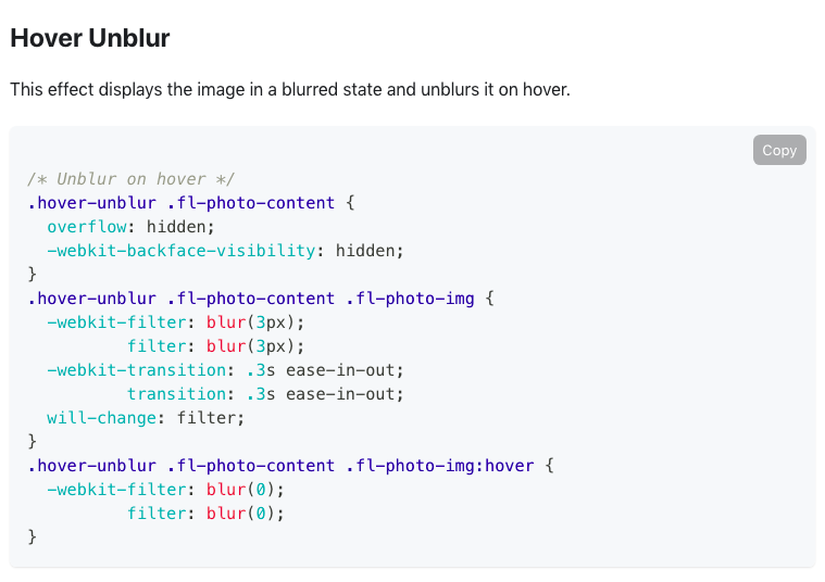 CSS for a hover effect.