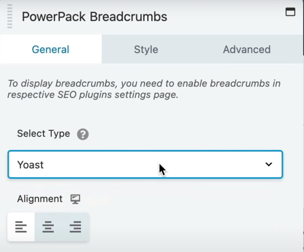 Configuring PowerPack breadcrumbs