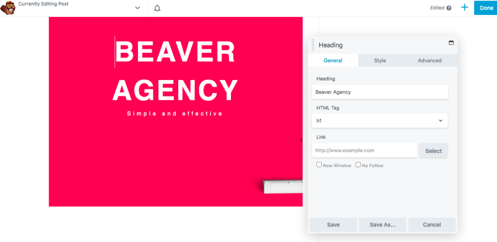 Edit Beaver Builder template