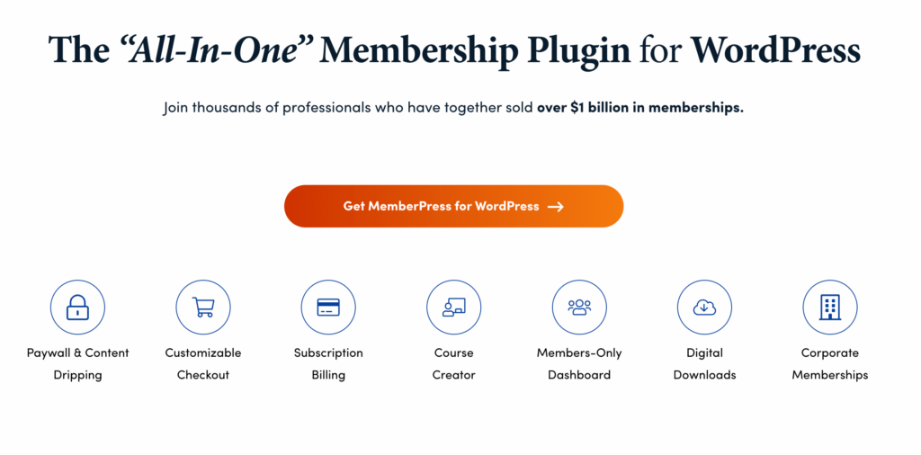 Memberpress plugin homepage. 