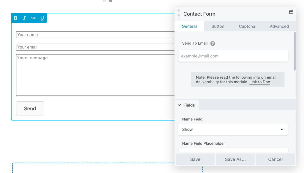 Contact form module