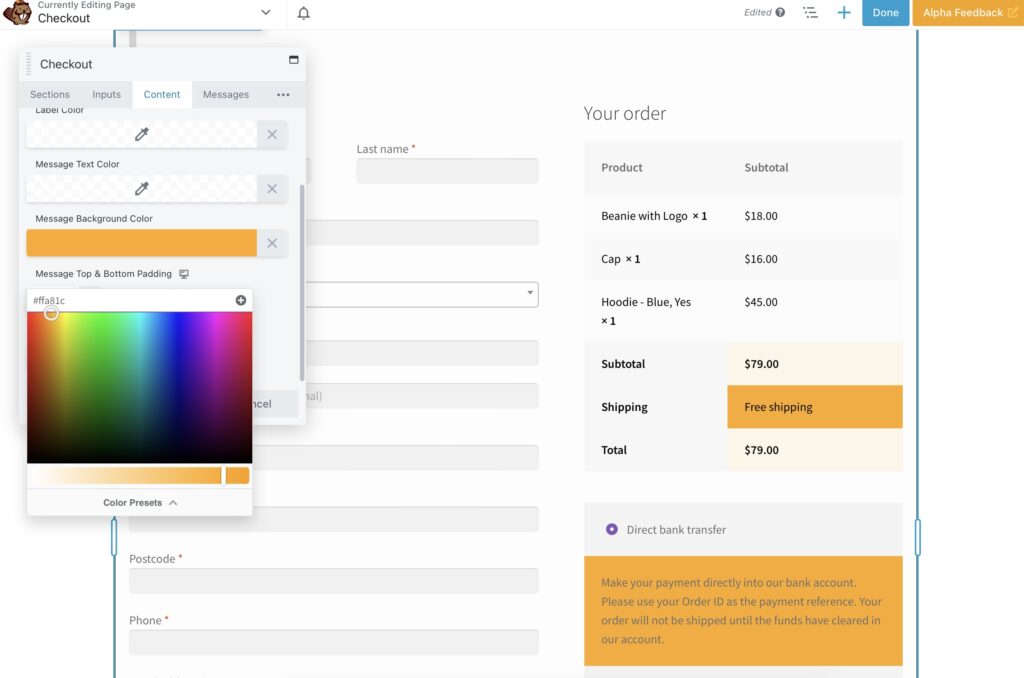 Make things stand out when creating a WooCommerce checkout page