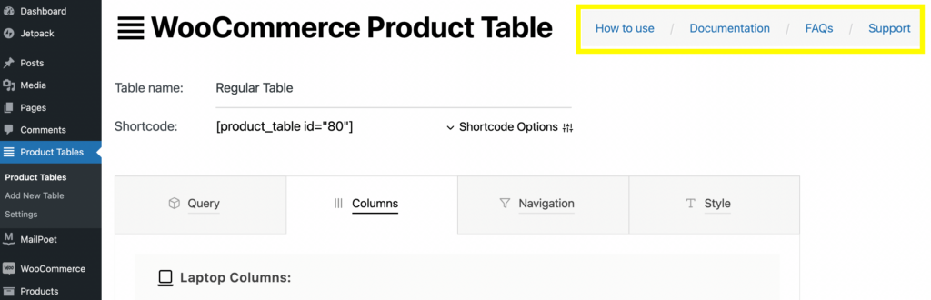 Additional documentation for editing WooCommerce order forms in the WooCommerce Product Table plugin.