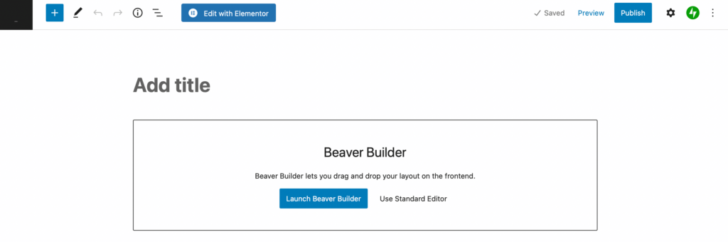 Launch Beaver Builder editor in WordPress