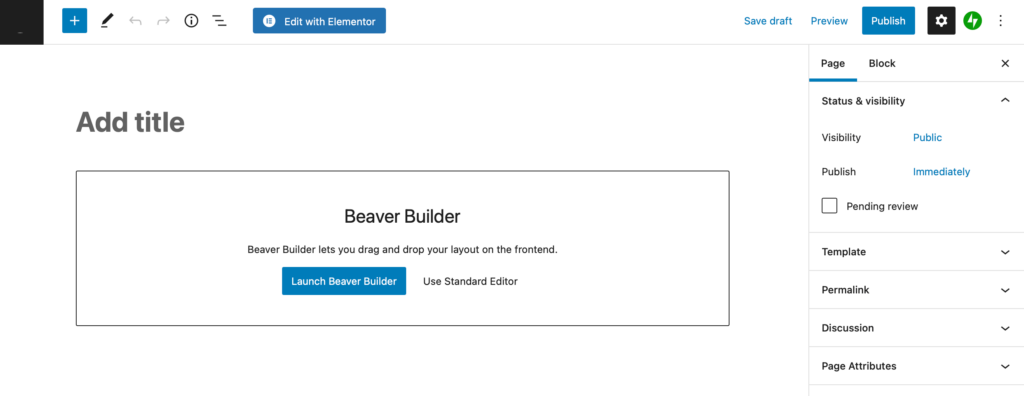 Launch Beaver Builder page-builder in WordPress