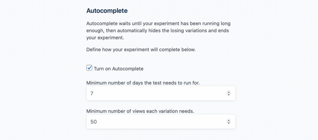 Setting up autocomplete for AB split tests